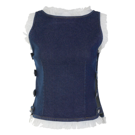 Crop Blouse in Indigo Denim