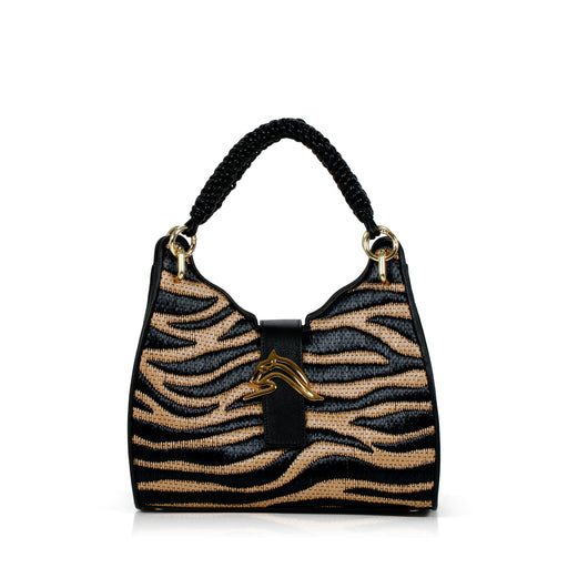 Empire Cheetah Mini Hobo Bag: Designer Bag in Raffia