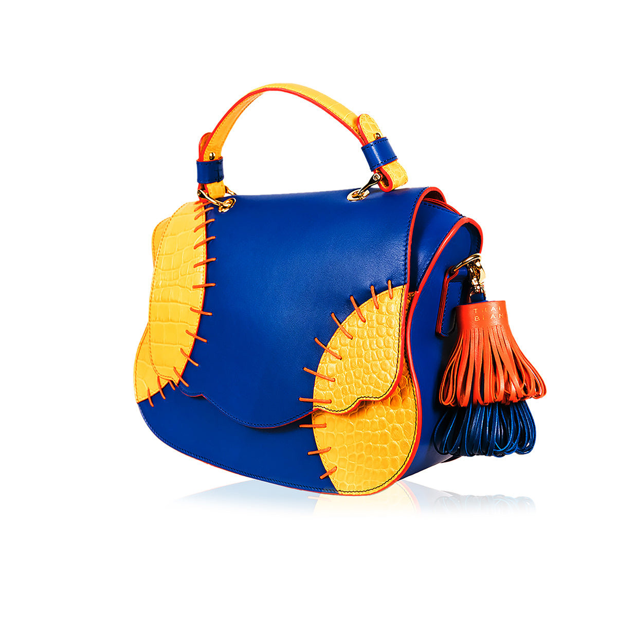 Audrey Micro: Yellow Croc-Embossed Designer Crossbody Bag – Thale Blanc