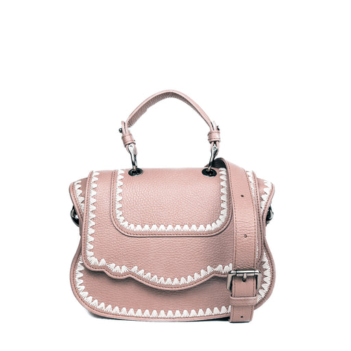 Audrey Crossbody: Designer Crossbody in Blush /Ivory