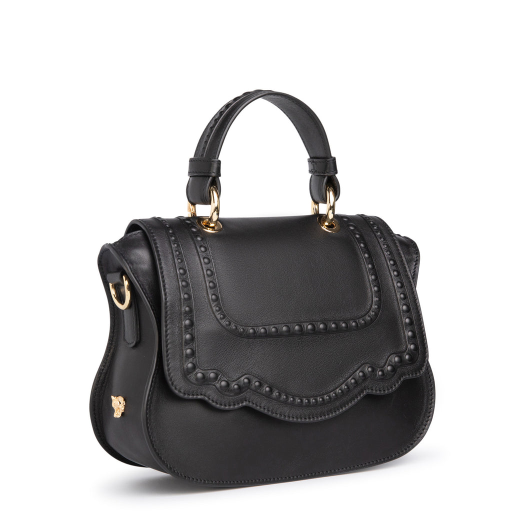 Luxury crossbody bag, black, mini
