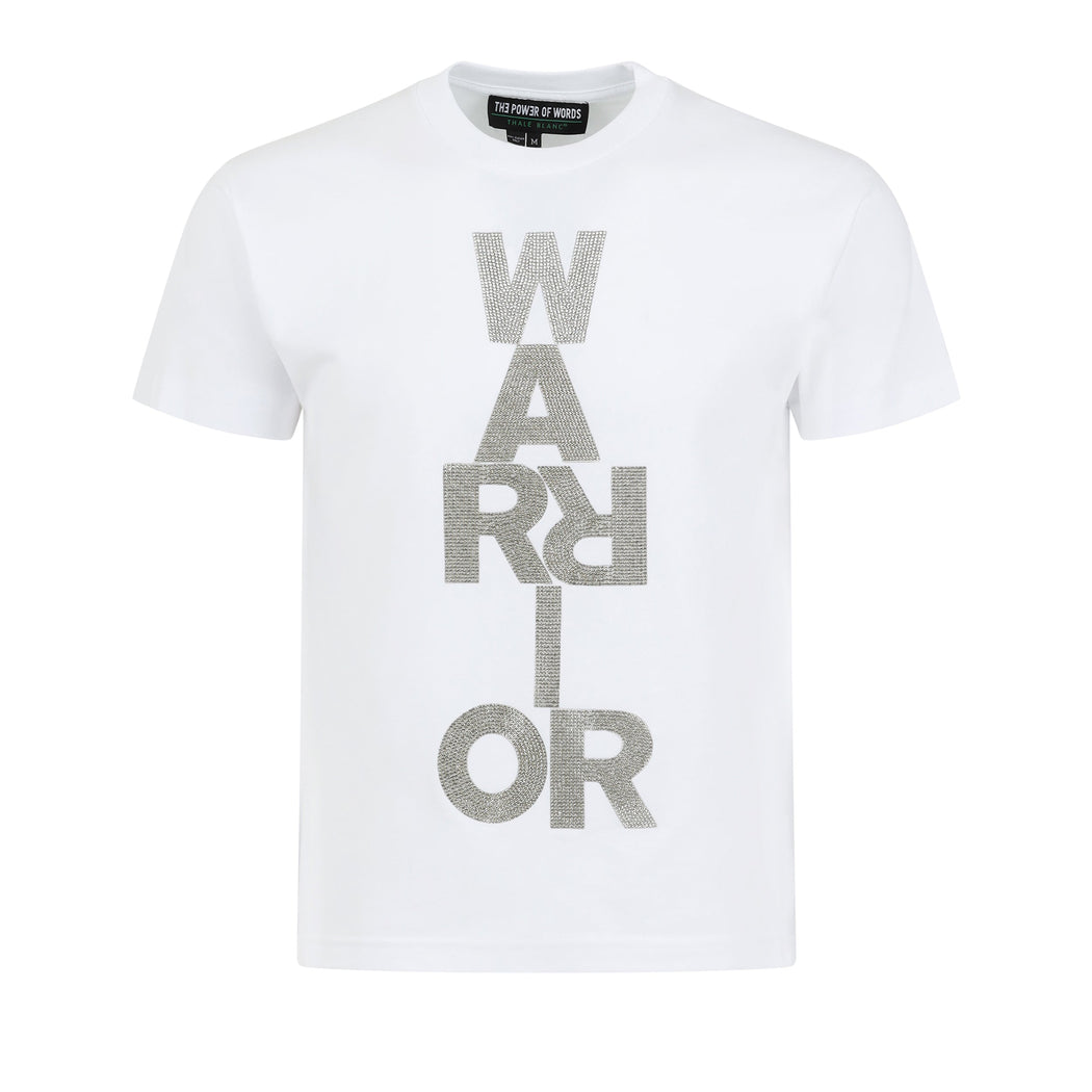 Warrior Embellished Empowerment T-shirt in White