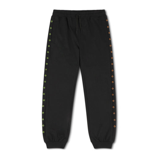 Mens joggers in black with neon button motif
