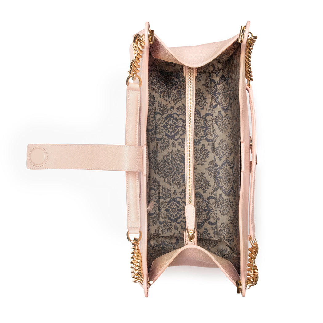 Designer hobo bag, leather: Nude-pink shoulder bag for women