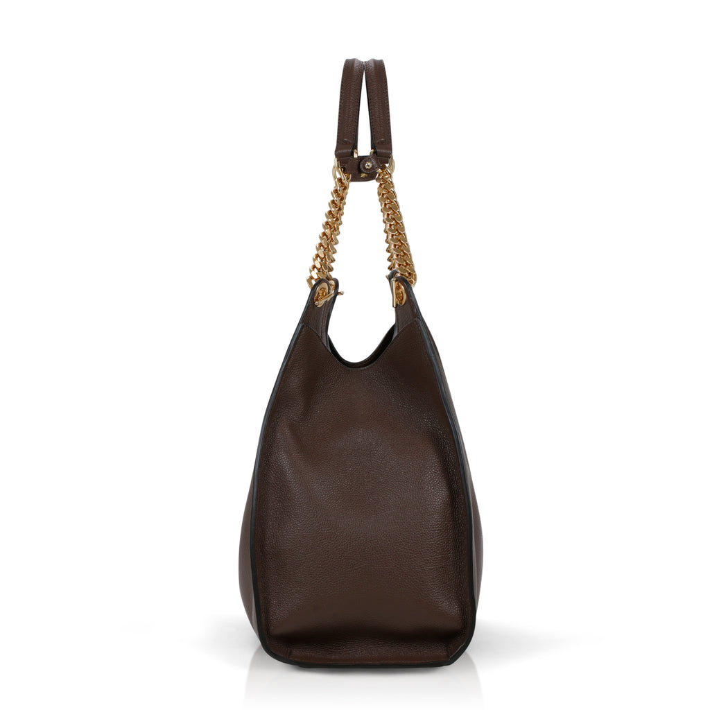 Empire Cheetah Hobo: Designer Bag in Brown Leather