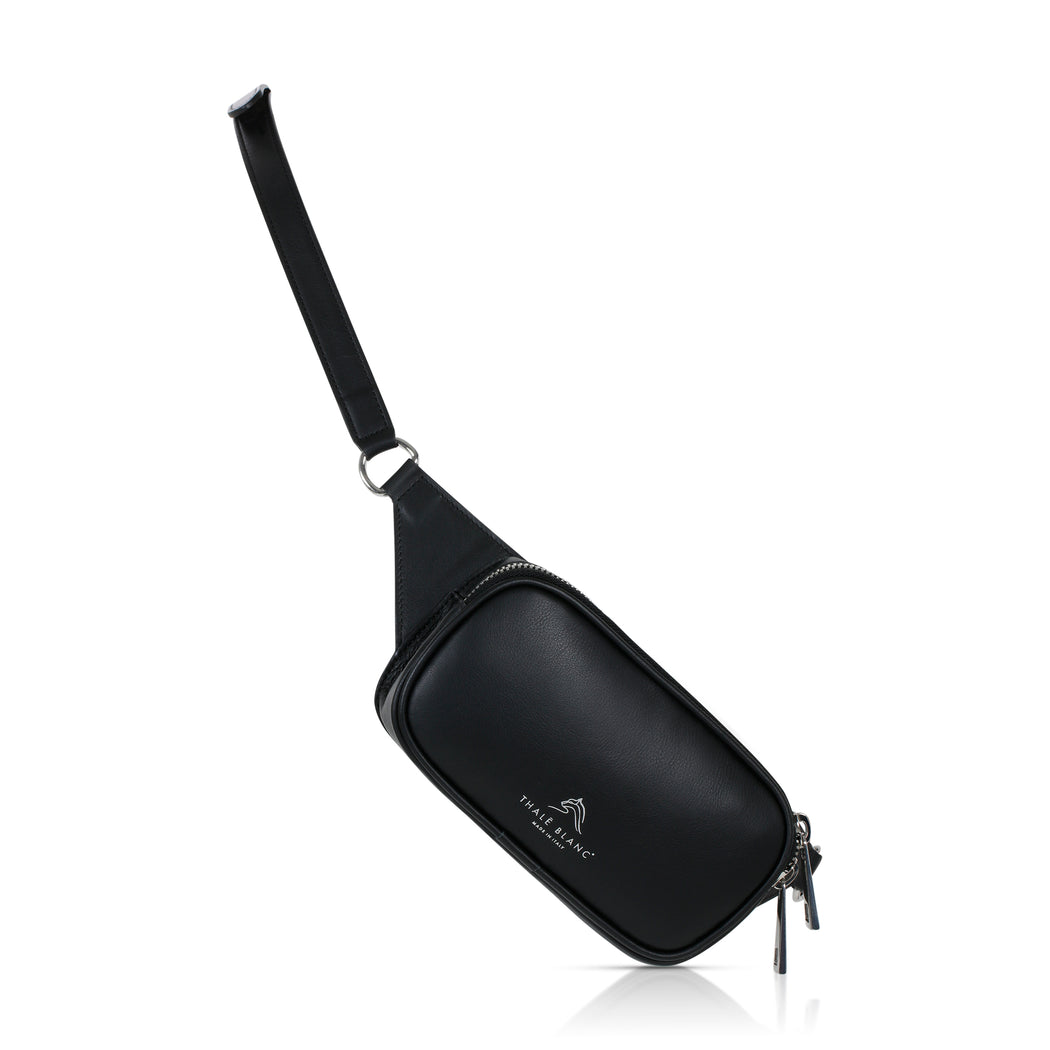 Unisex Belt Bag: Designer Handbag in Black Leather