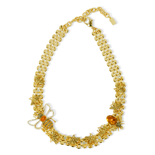 Multi Bee Strand Necklace Topaz and Mother of Pearl