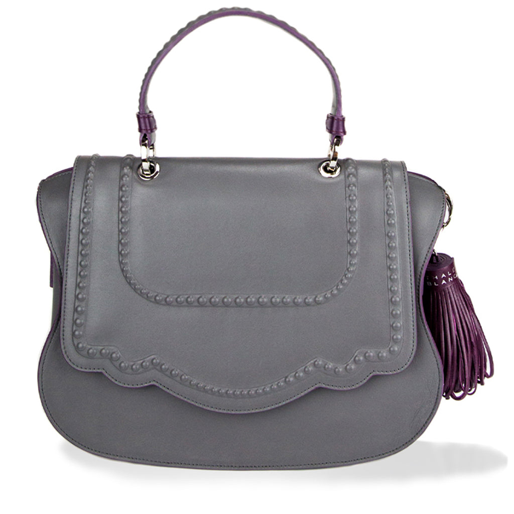 Audrey Discrete Satchel: Grey Designer Satchel Bag