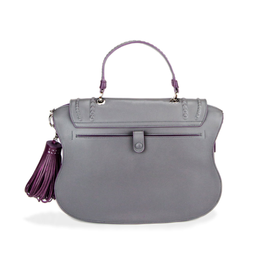 Audrey Discrete Satchel: Grey Designer Satchel Bag