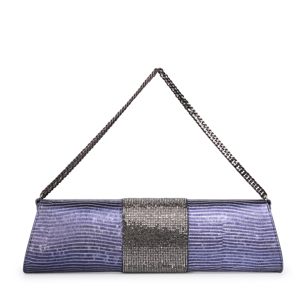 Audrey Lizard Crystal: Midnight Blue Designer Clutch Bag – Thale Blanc
