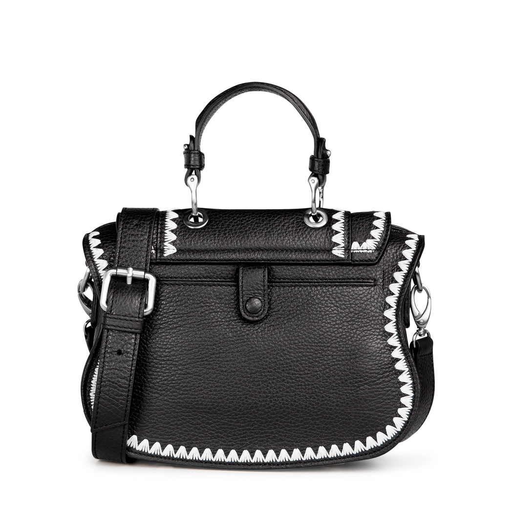 Women's designer handbag: Black crossbody bag, mini.