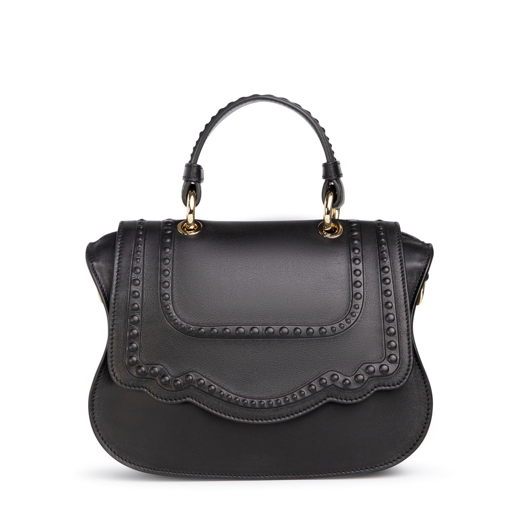 Designer crossbody bag, black, mini