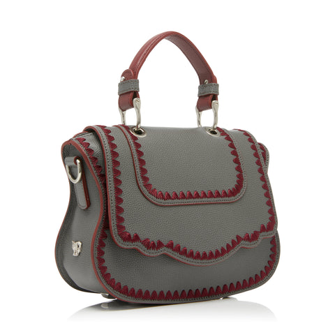 Audrey Crossbody: Designer Crossbody Bag, White/Red – Thale Blanc