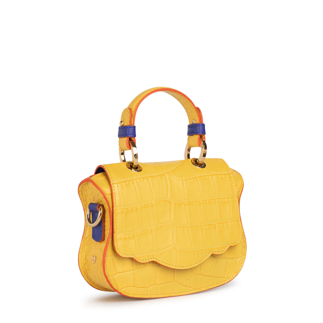 Croc-embossed handbag: Women's designer crossbody bag, mini