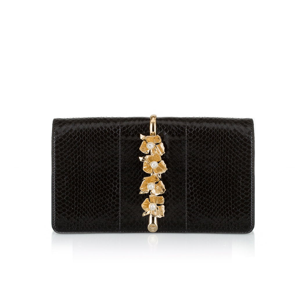 Dark Grey Suede Clutch Handbag | Lalage Beaumont
