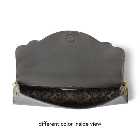 Audrey Embossed Leather Crystal: Teal Designer Clutch Bag
